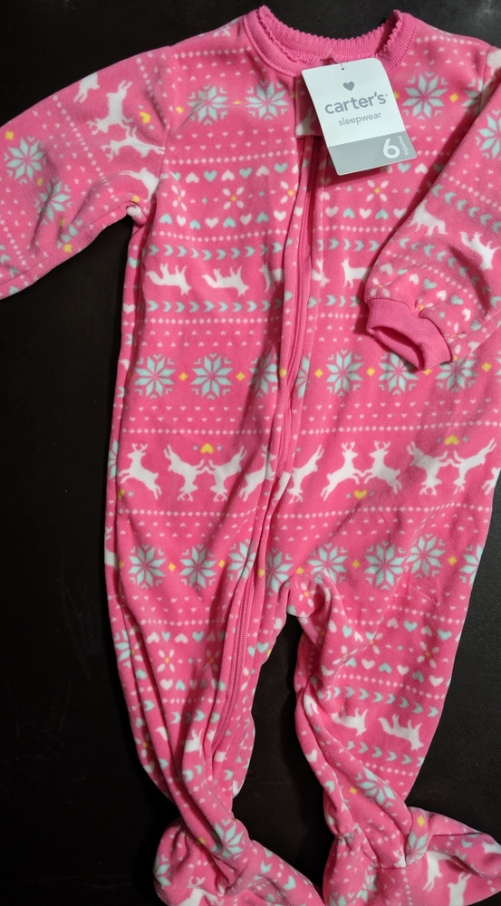 Carter's size 6 month nwt footed fleece pajamas